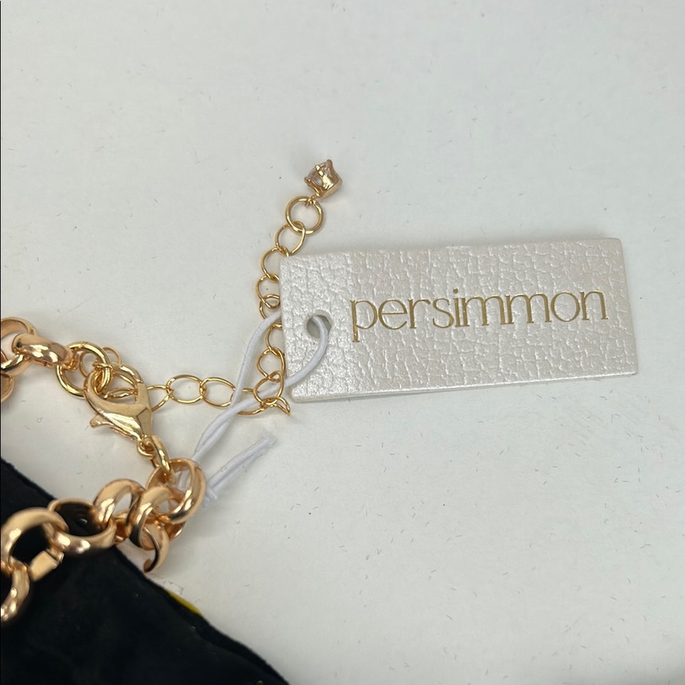 Persimmon Gold Heart Charm Necklace with rhinestones NWT! - Picture 5 of 10